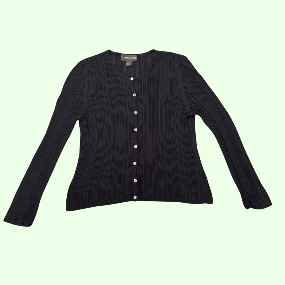 Classiques Entier Black Textured Cardigan